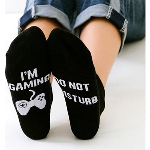 Letter Style Socks "DO NOT DISTURB I`M GAMING" Socks Women Men Funny Printed Happy Casual Cotton Couple Socks Dropshipping
