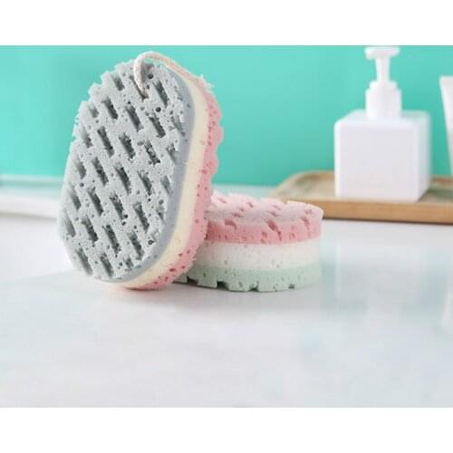 New 1PC Bath Sponge Brush Shower Skin Clean Massage Soft SPA Foam Dead Skin Remover Moisturizing Scrubber for Adults Rope Holder