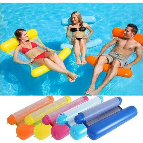 New inflatable pool float bed 120cm*75cm water inflatable lounge chair float swimming float hammock lounge bed for swimming ring