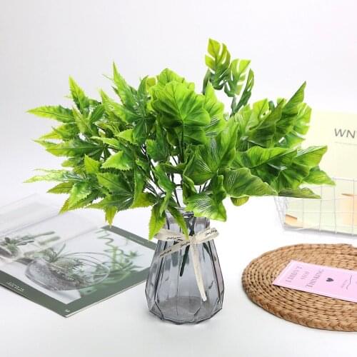 Artificial Plants Plastic Green Grass Fake Plant Decorate Flowers For Wedding Home Garden Plastic Plant Simulation Grass