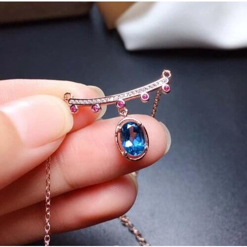 Natural And Real Topaz pendant Necklace Natural real Topaz 925 sterling silver Pendant