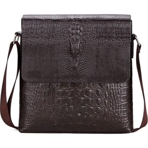 OCEHNUU Crocodile Pattern Mens Bag Designer Crossbody Sling Male Bags For Men Small Shoulder Messenger Bag Man Office Business