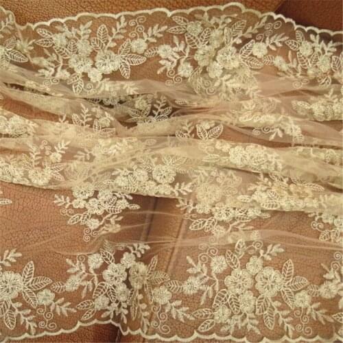 3Yard light Champagne Cording Wedding Lace/ Guipure Gold Lace Flower Venise Gold Lace Trim Fabric DIY Craft (120cm) LJ0023