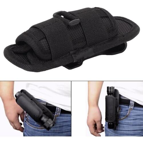 Mayitr Tactical Nylon Clip Flashlight Pouch Torch Belt Case Cover Bag for Outdoor Sport Hunting Pouch