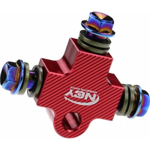 Motorcycle Brake Hose Fitting Three-way Valve Connector For M10*1.25mm Banjo Bolt For Twin Brake System Honda Yamaha Kawasaki