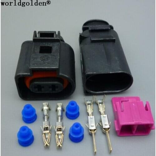 Worldgolden Automotive Wiring Harness Connector 1J0973722 8D0973822 Electrical Horn Plug 1J0 973 722 1717692-1 8D0 973 822