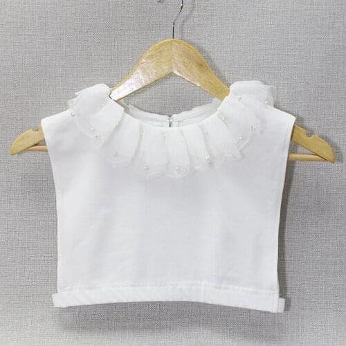 Women New Blouse False Collar Half Clothes Shirt Detachable Collars Lace White