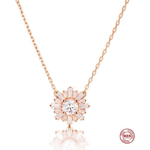 2020 Fashion Charm 925 Sterling Silver Original 1:1 Copy, Small Fresh Flowers Elegant Wild Necklace Female Luxury Jewelry Gift