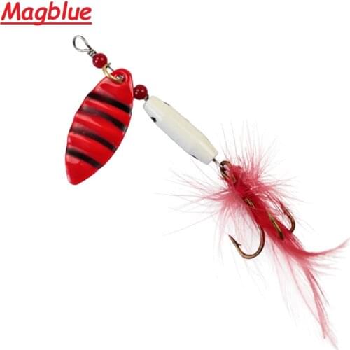 1pcs/lot Rotating Spinner Metal Fishing Lure Wobblers Spoon Hard Bait Treble Hooks Bass Pesca Trout Jigging Lure Fishing Tackle