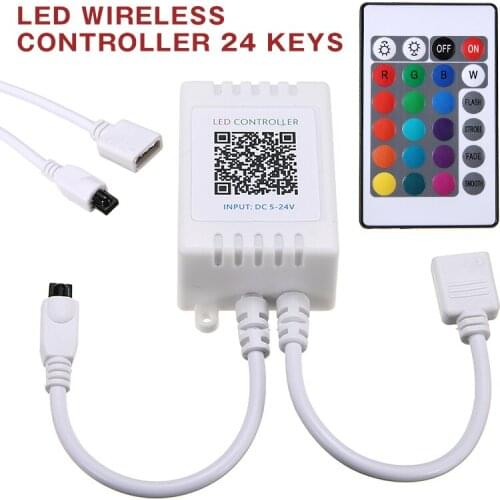 For 3528 5050 RGB LED Strip Light 1pc Portable bluetooth LED Light Controller With 24 Key Remote Control Mayitr