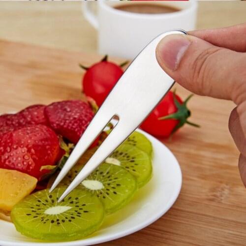 1pcs Portable Stainless Steel Fruit Fork Wedding Party Restaurant Dessert Cake Mini Forks