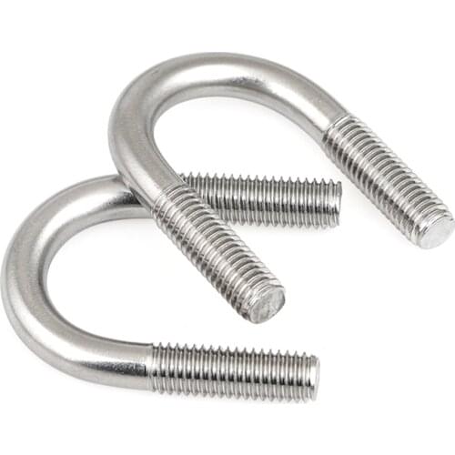 10pcs/lot DIN3570 Stainless steel U-shaped tube clamp U-bolts M6*8/10/12/14/16/18/20/22/25/27/33/38/42/45/48/51/57/60-133