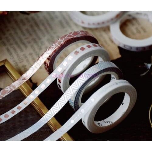 1000pcs Colorful Gold Series Fine Decorative Adhesive Tapes Paper Washi Tape 0.5cm*5 M Scrapbooking Stationery School Supplies
