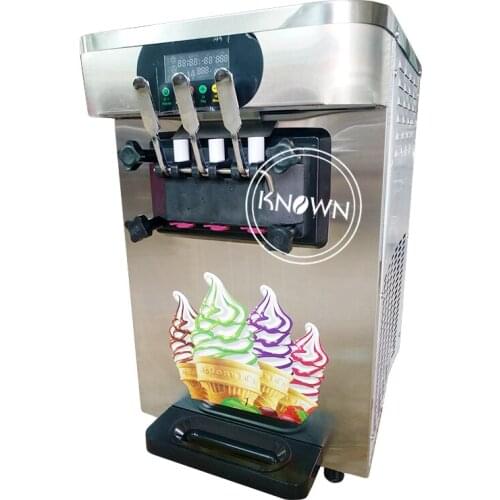 18L Soft Ice Cream Machine 3 Flavor Ice Cream Maker Table Mini Vending Equipment