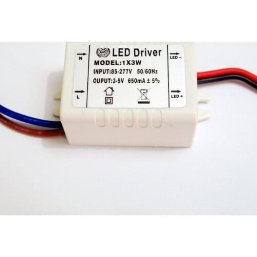 20 Pcs Hihg Quality Isolated 600mA 1x3W Led Driver Power Supply DC 3V - 5V AC 110V 220V 277V for LED Lights