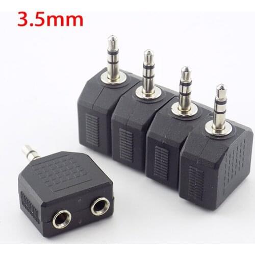 3.5mm Male to Dual 3.5mm Female Audio Jack Double Earphone Headphone Mini Stereo Y Splitter Adapter Plug for MP3 Phone
