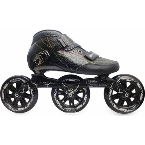 3 Wheels Adults Carbon Fiber Inline Speed Skates Marathon Street Road Long Distance Race Carbon Fiber 100mm 110mm 125mm Roller