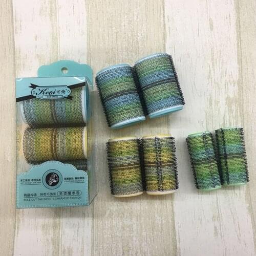 6pcs Hairdressing Home Use DIY Magic Large Self-Adhesive Hair Rollers Styling Roller Roll Curler Beauty Tool 3 Size