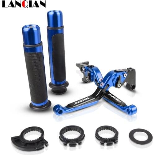 Motorcycle Accessories CNC Adjustable Brake Clutch Levers And Handle Grips With LOGO For YAMAHA YBR125 2005 2006 2007 2008-2014