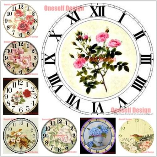 Diamond painting 5d with clock flower 5d diamond embroidery full set flower diy diamond mosaic sale diamond art kit flower