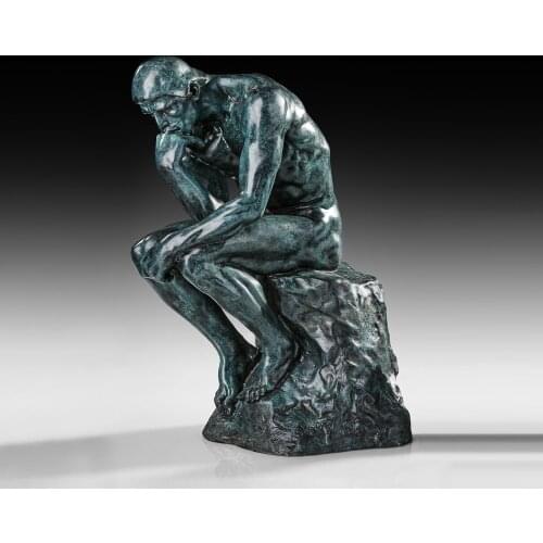 Large Rodins Thinker Statue Sculpture Bronze Replica Famous Classical Nude Thinking Man Art Classy Home Decor