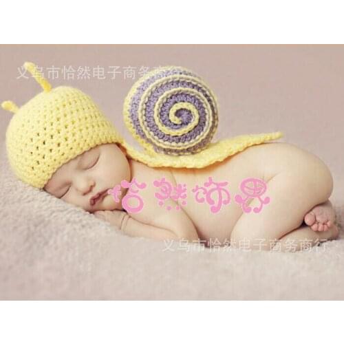 Small snail handmade baby hats of the new wool weaving baby photo props newborn photography props to take pictures