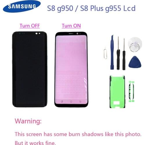 Burn-in shadow For Samsung S8 S8 Plus G950 G950F G950u G955 G955F G955U Lcd with frame Display Touch Screen Digitizer Assembly