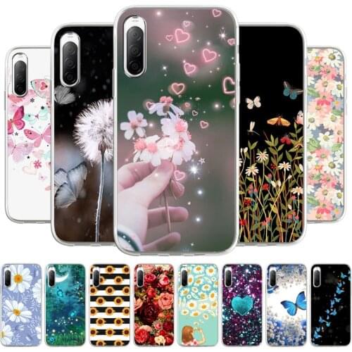 For Sony Xperia 1 10 ii 5 L1 L4 Protective Soft TPU Silicone Mobile Phone Case Luxuxry Summer Flower Cover Shell