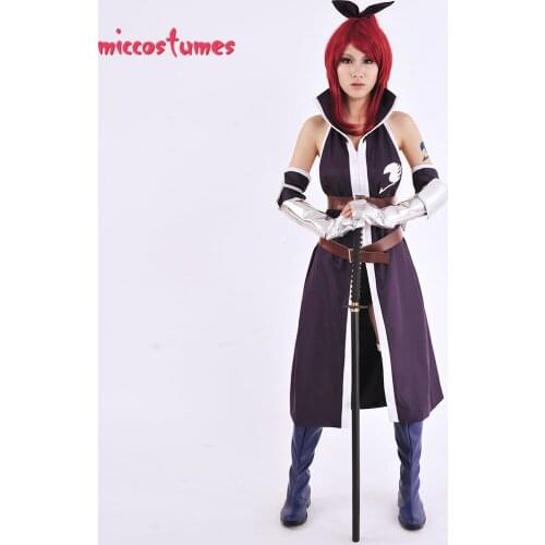 Erza Scarlet Purple Cosplay Costume Halloween Costumes for Women