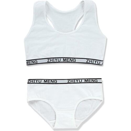 Teenage Clothes Sets Teenager Sport Underwear Training Bra Young Girls Underwear Set Girls Teen Bra and Panties Sets 8-14Y