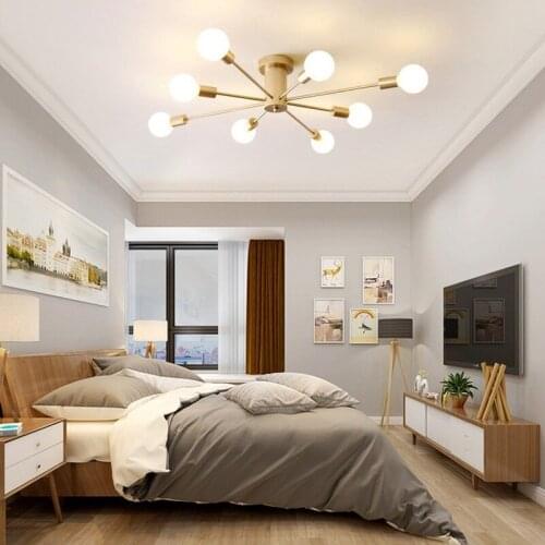 Creative LED ceiling light modern simple bedroom dining room study iron art Cozy living room ins wind ceiling lamp light fixture