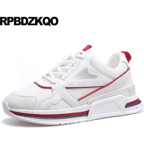 Sneakers thick sole fitness mesh elevator trainers breathable designer shoes women luxury 2019 white ladies lace up casual flats