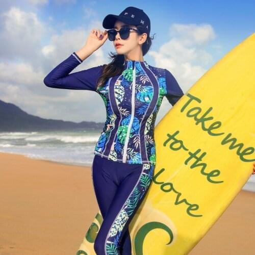 Swimsuit Woman Surf Bikinis 2020 Rashguard Swimwear Trendy Women Korean Plus Size Female Diving Rash Guards Trajes De Bano Mujer