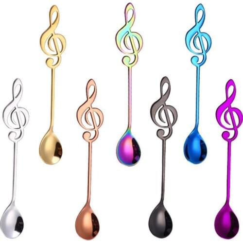 Stainless Steel Musical Notes Food Grade Stainless Steel Durable Smooth Edges Ice Cream Coffee Tea Easy Clean Stirring Spoon