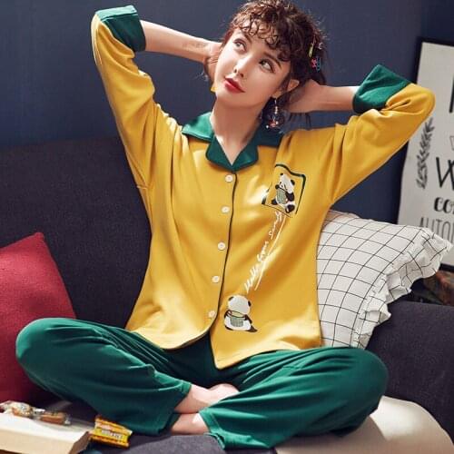 New Home Wervice Autumn And Winter Suits Long Sleeve Pajamas Pure Cotton Long Sleeve Trousers Fashion Pyjamas Set