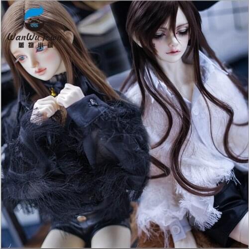 1PCS Bjd doll clothes Fashion tassel Shirt White / black top long sleeve for1/3 1/4 msd17 uncle dolls accessories