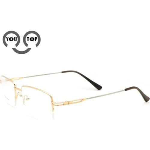 YOUTOP Half-rim Lightweight Mens Business Eyeglasses Males Optical Frames glasses Memory Titanium Temple eyewear 505