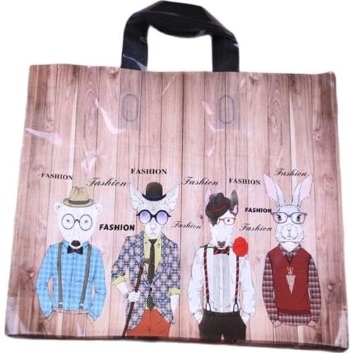 High-density Polythylene Eco-friendly Large Vintage Clothing Packing 10pcs/lot 29*35cm Fashion Zakjes Plastic with Handles