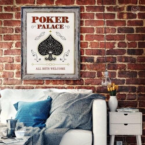 Poker Palace Poster, Vintage Style, Wall Decor, Man Cave Art, Poker Room, Games, Hobbies, Printable Art, Casino Poster, Texas Ho