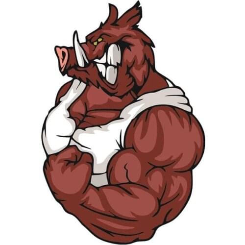 S50296# 13CM/15CM/17CM Personality PVC Decal Wild Boar V2 Waterproof Car Sticker on Motorcycle Laptop Decorative Accessories