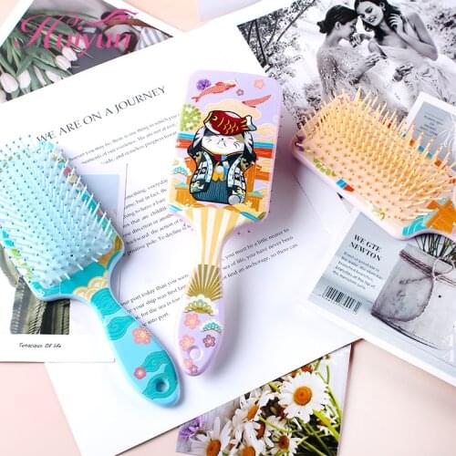 Huiyun Cartoon Cat Paddle Hair Brush Air Cushion Combs Scalp Massage Anti-static No Hair Tangle Comb Salon Hairdressing Tools