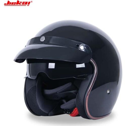 Retro women men JIEKAI electric Motorcycle 3/4 open face helmet with Built-in sunglasses scooter Motorbike helmet Size M L XL