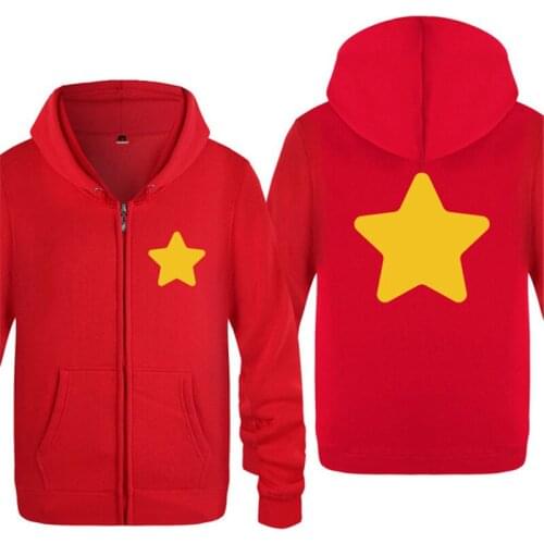 STEVEN UNIVERSE Star Printed Hoodies Men Hip Hop Skate Zipper Jacket Coats Men Women Five-Pointed Star Streetwear Sweatshirts