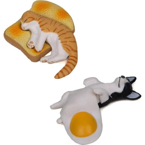 Funny Bread Cat Egg Dog Animal Pvc Craft Figurine Decoration Miniature Garden Fairy Ornament DIY Accessory