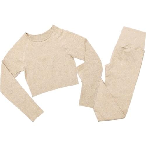 Women Yoga Set Sports Seamless Fitness Bra Long Sleeve Crop Top Leggings Shorts Yoga Suit Workout Clothes Athletic Wear Gym Set