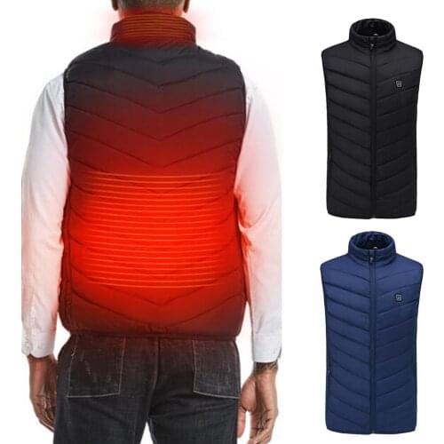 Winter Electric Heating Vest Warm Adjustable Heated Jacket Battery Heated Coat Outdoor Fishing Camping Hiking Walking Men Women