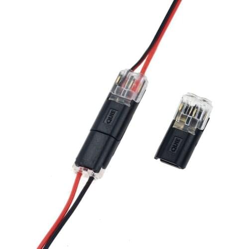 2pin Pluggable Spring Lock Cable Connector Wire Quick Splice Connectors Led Light Cable Crimp Terminal Blocks 10pcs