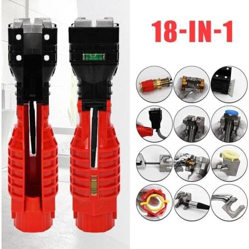 18 in 1 Foldable Water Pipe Wrench Double End Basin Bottom Pliers Sleeve Bathroom Faucet Sink Installation and Maintenance Tool
