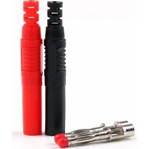 2pcs Nylon Glue Handle Copper 4mm Banana plug male For Measurement DIY adapter