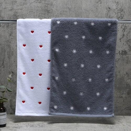 2pcs 35*75 cm Love pattern Cotton face towels bathroom Christmas gift towels for adults for Couple asciugamani bathroom towels